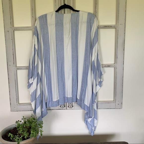KAREN KANE, Women’s Scarf Style Top, Blue & White Stripes Size XS, - Picture 3 of 6